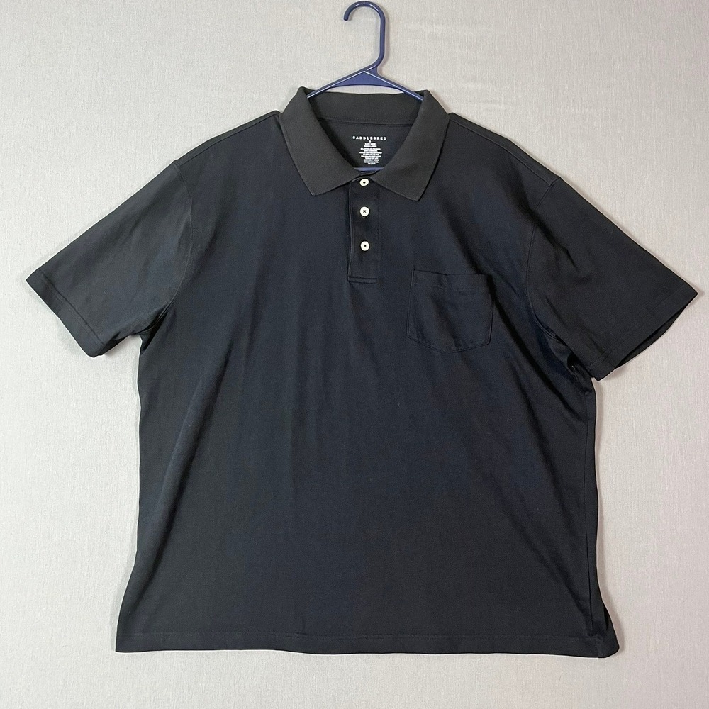 Saddlebred Polo Shirt XL Cotton Blend Black Modern EUC